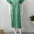 Green Knee-Length 100% Cotton Nighty for Women