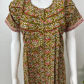 Olive Green 100% Cotton Women's Nightgown