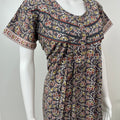 Grey Pleated 100% Cotton Nighty with Print