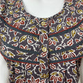 Grey Pleated 100% Cotton Nighty with Print