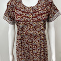 Maroon 100% Cotton Nightgown Soft & Comfortable