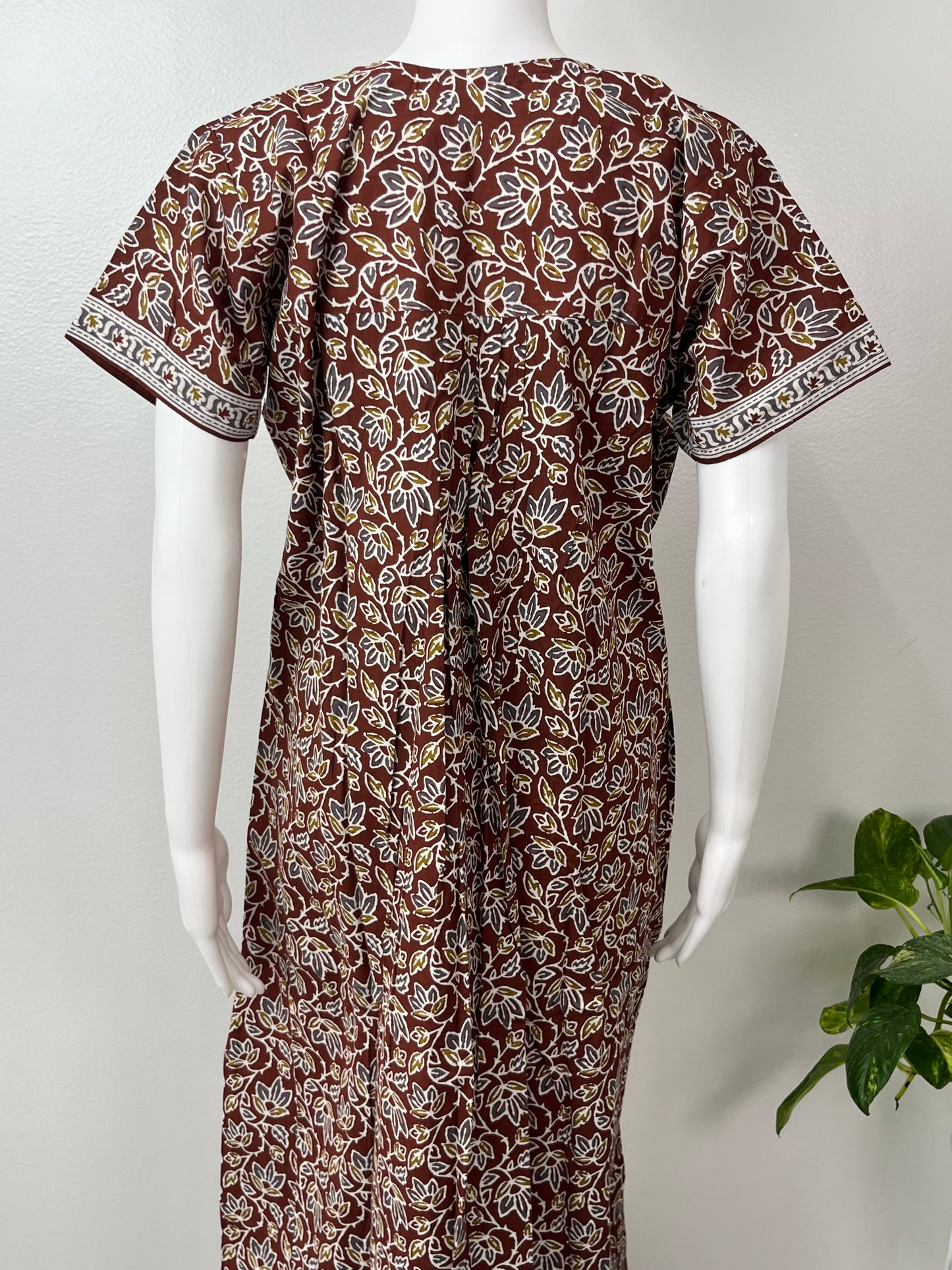 Maroon 100% Cotton Nightgown Soft & Comfortable