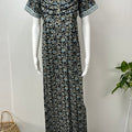 Black Pure Cotton Nighty with Contrast Print