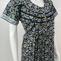 Black Pure Cotton Nighty with Contrast Print