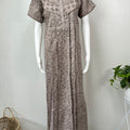 Grey Pure Cotton Nightgown with Embroidery