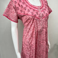 Peach Pleated Cotton Nightgown Soft & Comfortable