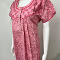 Peach Pleated Cotton Nightgown Soft & Comfortable