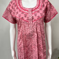 Peach Pleated Cotton Nightgown Soft & Comfortable
