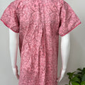 Peach Pleated Cotton Nightgown Soft & Comfortable