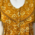 Mustard Pure Cotton Pleated Nighty for Women