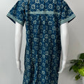 Blue Pure Cotton Nightgown With Contrast Print