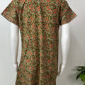Olive Green Printed Pure Cotton Nightgown For Women