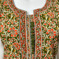 Olive Green Printed Pure Cotton Nightgown For Women