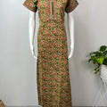 Olive Green Printed Pure Cotton Nightgown For Women