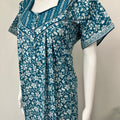 Teal Blue Cotton Nighty Comfortable & Elegant