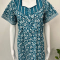 Teal Blue Cotton Nighty Comfortable & Elegant