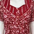 Red Floral Printed Pure Cotton Nightgown for Women