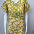Yellow Printed 100 % Cotton Nighty