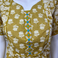 Yellow Printed 100 % Cotton Nighty
