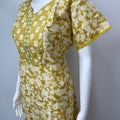 Yellow Printed 100 % Cotton Nighty