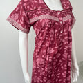 Pink Pure Cotton Nightgown Comfortable & Elegant