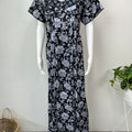 Black 100% Cotton Nighty with Double Print