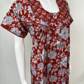Maroon Pleated 100% Cotton Nightgown
