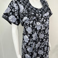 Black 100% Cotton Nighty with Double Print