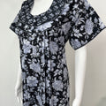 Black 100% Cotton Nighty with Double Print