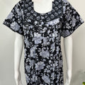 Black 100% Cotton Nighty with Double Print