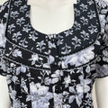 Black 100% Cotton Nighty with Double Print