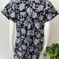 Black 100% Cotton Nighty with Double Print