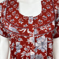 Maroon Pleated 100% Cotton Nightgown