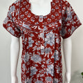 Maroon Pleated 100% Cotton Nightgown