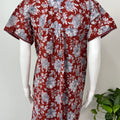 Maroon Pleated 100% Cotton Nightgown