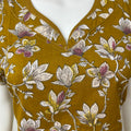 Mustard Pure Cotton Floral Nighty for Women