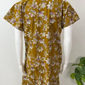 Mustard Pure Cotton Floral Nighty for Women