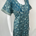 Teal Blue 100% Cotton Nightgown Comfortable & Elegant