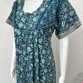Teal Blue 100% Cotton Nightgown Comfortable & Elegant