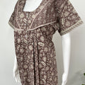 Brown Pure Cotton Women's Nighty Comfortable & Elegant