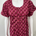 Hot Pink 100% Cotton Nighty Comfortable & Elegant