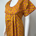 Mustard Pure Cotton Nightgown with Classic Embroidery