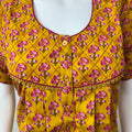 Mustard Pure Cotton Nightgown with Classic Embroidery