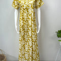 Yellow 100% Cotton Nighty for Women