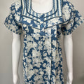 Blue Pure Cotton Nightgown Soft & Breathable