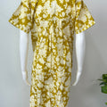 Yellow 100% Cotton Nighty for Women
