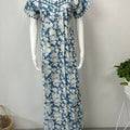 Blue Pure Cotton Nightgown Soft & Breathable