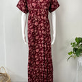 Maroon Printed 100% Cotton Nighty