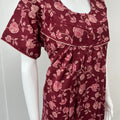 Maroon Printed 100% Cotton Nighty
