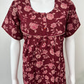 Maroon Printed 100% Cotton Nighty